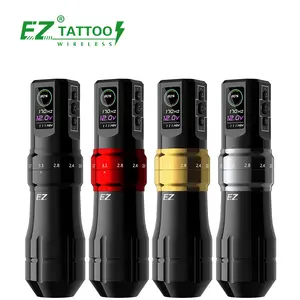 ماكينة قلم الوشم اللاسلكية الدائمة EZ Tattoo P3 PRO الباع بالجملة بملمس لامع وشامل كبير مع ضربات قابلة للتعديل ووظيفة APP