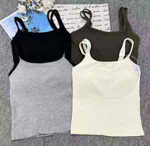 <span class=keywords><strong>เสื้อ</strong></span>สายเดี่ยวผู้หญิงแบบใหม่ 6698Stock รุ่นเล็ก ใส่ได้ทั้งฤดูใบไม้ผลิและฤดูใบไม้ร่วง <span class=keywords><strong>เสื้อ</strong></span>ถักเซ็กซี่แบบสวมใส่เป็นเสื้อตัวใน มีฟองน้ำเสริมหน้าอก - Product Image 1