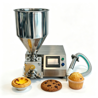 Machine de remplissage alimentaire commerciale en acier inoxydable à écran tactile avec pistolet manuel et tuyau pour tartes aux œufs, biscuits, cupcakes, crème et confiture