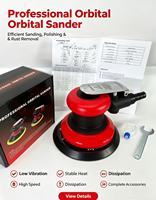 Lijadora Orbital Neumática de Disco Húmedo de 5 Pulgadas, 12000 RPM, Máquina de Pulir con Papel de Lija para Automóviles