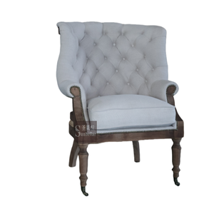 <span class=keywords><strong>Chesterfield</strong></span> Europese Klassieke Vintage Woonkamer Stoel Stoel Stof Linnen Onafgewerkt Rustieke Houten <span class=keywords><strong>Wingback</strong></span> Stoel - Product Image 6