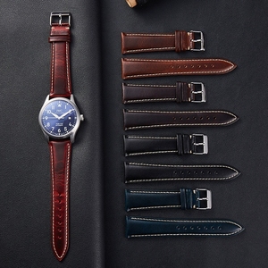 Bracelet de montre intelligente en cuir véritable souple, vente en gros d'usine, 18-24 mm, boucle à ardillon en cire huileuse brillante, <span class=keywords><strong>5</strong></span> couleurs pour <span class=keywords><strong>5</strong></span>/6/7 - Product Image 5