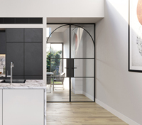 Puerta francesa moderna de acero metálico de grado exterior de 6 Lite con vidrio Low-E