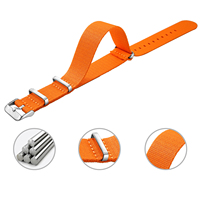 Bracelet de montre en nylon côtelé rayé Lionorm personnalisé 20 mm 22 mm, une seule pièce, bracelet de montre tissé, ceintures de sécurité