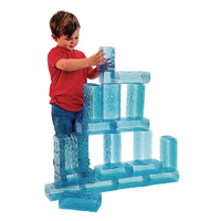 Jouets éducatifs pour enfants, effet Glacier, briques de glace en plastique Transparent, excellents blocs de glace