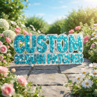 Patchs brodés 3D à sequins personnalisés de haute qualité avec logo, thermocollants, OEM, pour jeans, vestes et sacs