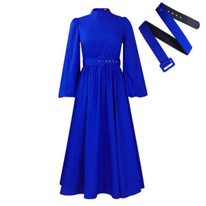 Robe H-50 pour femme, nouvelle collection, col semi-montant, manches trois-quarts, cintrée à la taille, effet amincissant et grande visibilité pour le commerce international - Product Image 5