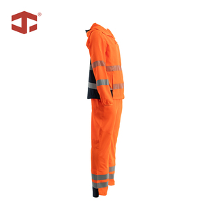 Combinaison <span class=keywords><strong>de</strong></span> sécurité haute visibilité pour femmes JIADE, veste à capuche et <span class=keywords><strong>pantalon</strong></span> en maille taille basse 150D Gabardine pour travaux <span class=keywords><strong>de</strong></span> construction routière estivaux - Product Image 2
