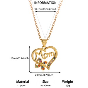 18K Gold Plated Rainbow Zirconia Round Heart Mom Pendant Necklace Mother Day Jewelry <strong>Gifts</strong> for Women Mother <strong>Wife</strong> <strong>Birthday</strong> <strong>Gift</strong> - Product Image 6