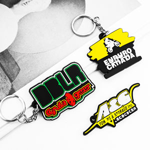 Llavero de PVC con logotipo de forma personalizada, llavero de goma de PVC suave 2D, llavero de silicona de diseño creativo - Product Image 2