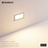Lumière LED 6W IP65 étanche en aluminium avec diffuseur acrylique, encastrée pour mur extérieur, jardin, marche d'escalier, avec garantie de 5 ans