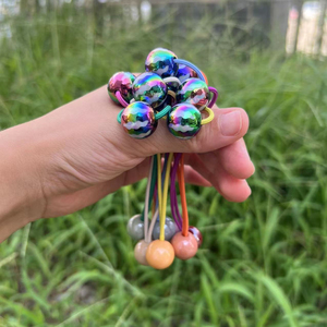 Mylulu Miễn Phí Mẫu Acrylic Đàn Hồi Tóc Sợi Dây Thừng Ban Nhạc Huỳnh Quang Kẹo Màu Hình Học Bóng Tóc Vòng Tròn Cho Trẻ Em - Product Image 1