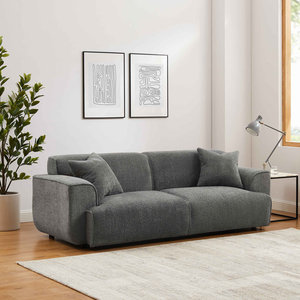 Fauteuil inclinable d'intérieur moderne et pliable avec accoudoirs et coussins décoratifs, en tissu éponge doux, idéal pour le salon - Product Image 2
