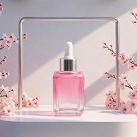 Bouteilles en verre vides pour sérum, soin du visage, du corps et des cheveux, huile essentielle, avec compte-gouttes, rose dégradé, 30 ml, 60 ml, vente en gros fabricant