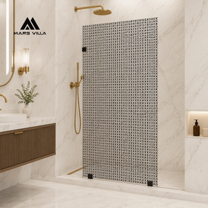 Mars Villa Oem Odm - Proveedor de Mamparas de Ducha de <span class=keywords><strong>Vidrio</strong></span> Templado con Impresión Digital de 100x190 cm, Negro Mate, CE SGCC - Product Image 1