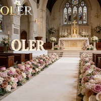 Tapis de mariage OLERAY fait main en soie réaliste, fleurs artificielles, pour allée de cérémonie, décoration de lieu, faible MOQ, livraison rapide