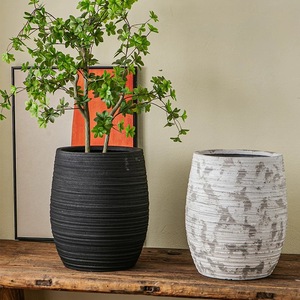Hete Verkoop Rustieke Decoratieve Vloer Tafelblad Bloempot Grote Tuin <span class=keywords><strong>Plant</strong></span> Vezel Klei Bloem Plantenbakken En Potten - Product Image 4