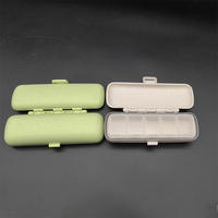 Nouveau conteneur de stockage de pilules de médecine portable personnalisé organisateur hebdomadaire de 7 jours 7 compartiments PP durables en plastique de paille de blé