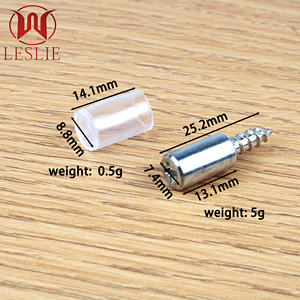 Supports d'étagère invisibles en chrome de haute qualité, supports d'étagère en plastique blanc avec 7 mm - Product Image 2