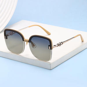 Lunettes de soleil de style européen pour femmes, verres polarisés UV400 TAC, monture en PC, design quadrilatère, couleur noire, TZ 7504 - Product Image 1