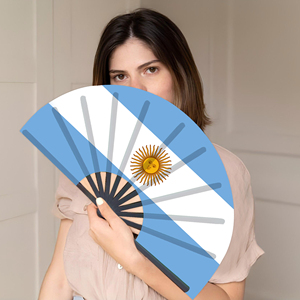 Abanicos Plegables de Bambú con la Bandera de Argentina al por Mayor, Abanico de Mano para Carnaval, Boda, Festival, Fiesta, Agencia de Viajes - Product Image 5