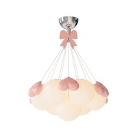 Lustre créatif artistique bulle de designer nordique 2026, en fer et acrylique, réglable en hauteur, multi-têtes LED, pour salon