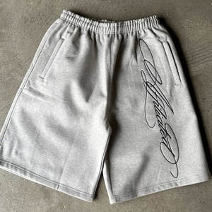 Толстые французские Махровые Мягкие 100% хлопковые уличные шорты с 3D-вышивкой и эластичной талией на заказ, спортивные камуфляжные шорты - Product Image 3