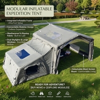 Tente combinée gonflable à aménagement personnalisé, tente de camping avec modules connectables pour le camping en groupe, festival de musique