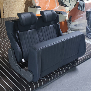 مقعد أريكة قابل للطي مزدوج لتعديل المركبات الترفيهية الصغيرة، مصنوع من الجلد الصناعي الفاخر المقاوم للماء - Product Image 1