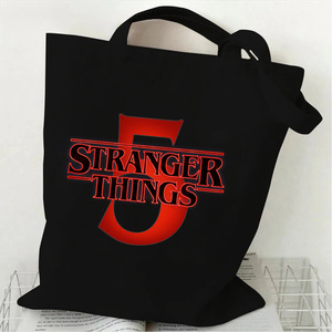 Stranger <span class=keywords><strong>Things</strong></span> 5 Borsa a tracolla in tela stampata con una singola tracolla, borsa in tela per uso quotidiano per studenti di moda - Product Image 4