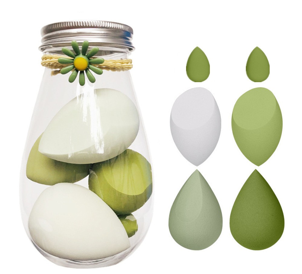 Vert Matcha-4 grandes bouteilles à bouchon argenté à 2 petites têtes