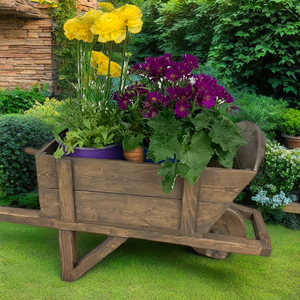 Rustique À La Main <span class=keywords><strong>En</strong></span> <span class=keywords><strong>Bois</strong></span> Fleur <span class=keywords><strong>Brouette</strong></span> Planteur Station <span class=keywords><strong>Jardin</strong></span> Wagon Décor Boîte Surélevé <span class=keywords><strong>Jardin</strong></span> Lit Planteur Boîte Pour L'extérieur - Product Image 2