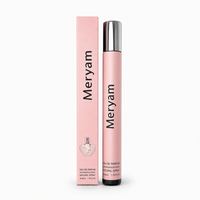 Flacon de parfum rechargeable pour femme, fin, avec capuchon argenté, boîte rose, motif marbre vue sur la ville, tenue longue durée