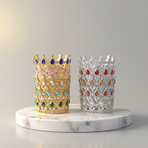 <span class=keywords><strong>Couronne</strong></span> Tiara Ronde Européenne à Petits Strass, Modèle 2026, Meilleure Vente, Excellent Prix pour Accessoires de Robe de Mariage et Fête d'Anniversaire - Product Image 1