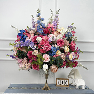 Matrimonio di lusso 5D sfuso e grande palla di fiori artificiali da 80cm che mescola centrotavola da tavolo con fiori colorati - Product Image 1