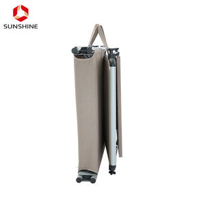 5 Positions Adjustable Aluminium <strong>Cheap</strong> <strong>Sunlounger</strong> Folding High Back Reclining Beach Camping Chair Bed With Sunshade Canopy - Product Image 4