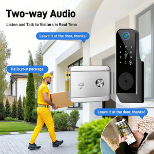 Serrure de porte extérieure intelligente numérique électronique Wifi Tuya IP65 étanche Sinon Outdoor avec double lecteur d'empreintes digitales Ttlock pour villa - Product Image 4