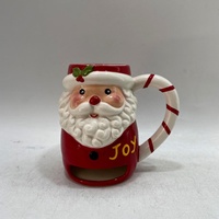 Tasse à café père noël en céramique peinte à la main avec poche à biscuit