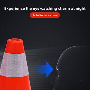 PVC反射型トラフィックコーンバケット駐車場スクエアコーンパイル障害物アイスクリームバケットロードコーン交通警告 - Product Image 4