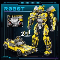 Coche Mecha, Juguete de Construcción DIY, Modelo de Robot, Escala 1:8, Bloques de Plástico ABS Compatibles con Ladrillos de Construcción, para Niños de 6 a 12 Años