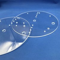 Ventana Óptica de Sílice Fundida Transparente, Lámina de Vidrio de Cuarzo, Disco de Vidrio de Cuarzo Transparente con Orificio