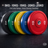 Plaques de poids colorées pour haltères, en acier, pour musculation et entraînement en salle de sport commerciale, 5-25 kg