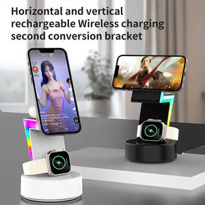 Lámpara de mesita de noche RGB Soporte para teléfono 15W 4 EN 1 Lámpara de mesita de noche magnética con carga inalámbrica - Product Image 5