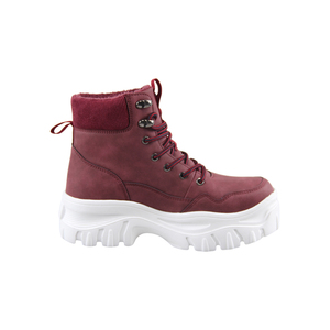 Scarpe da trekking da <span class=keywords><strong>donna</strong></span> per <span class=keywords><strong>donna</strong></span> allacciate alla caviglia in pelle nera brunastra rossa in pelle sintetica - Product Image 3