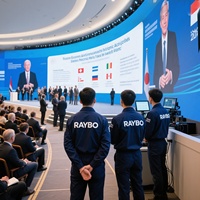 Écran LED d'intérieur RAYBO P2.6 HD, mur vidéo LED incurvé, écran d'affichage LED ultra-lumineux, mur de fond LED pour salles de conférence