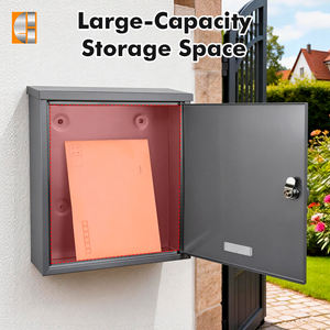 Buzón de Correo Exterior Moderno de Acero Antirrobo con Recubrimiento en Polvo, Buzones Residenciales de Pared con Cerradura - Product Image 3