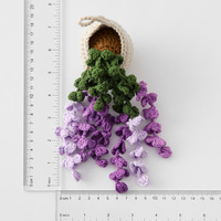Panier suspendu créatif fait main en lavande tressée, ornement de rétroviseur de voiture crocheté à la main, multi-têtes KIVA S-2048 en coton PP