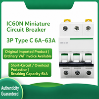 Disjoncteur miniature Schneider Acti9 IC60N MCB AC230V/400V Protection contre les surcharges et les courts-circuits Interrupteur à air