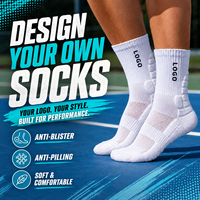 Chaussettes de sport en coton à marque privée, douces, absorbant les chocs, mi-mollet, avec logo personnalisé imprimé, pour entraînement de basketball et sports de plein air