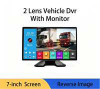 Caméra de tableau de bord pour voiture, camion, bus, écran LCD HD 7 pouces, double enregistrement, 2 canaux, 2ch, DVR avec moniteur